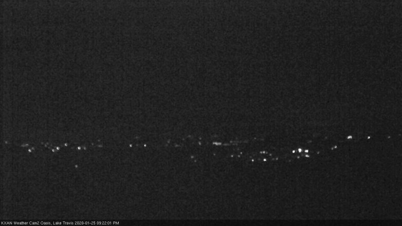 Lake Travis webcam, January 25, 2020 9:25 PM CT