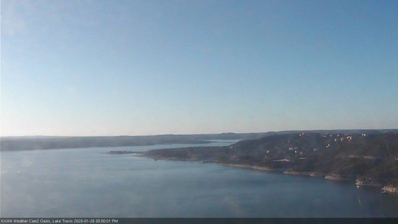Lake Travis webcam, January 26, 2020 5:00 PM CT