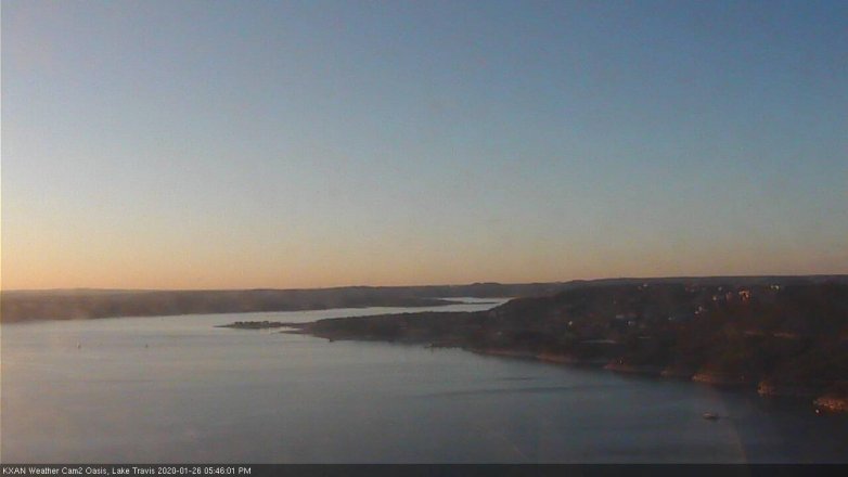 Lake Travis webcam, January 26, 2020 5:45 PM CT