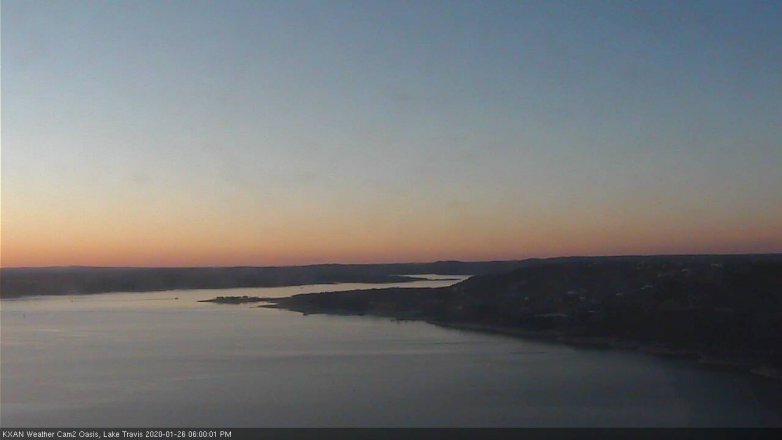 Lake Travis webcam, January 26, 2020 6:00 PM CT