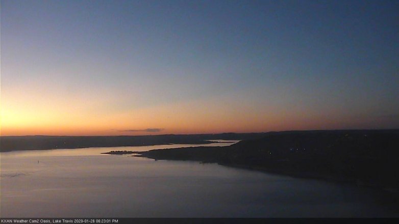 Lake Travis webcam, January 26, 2020 6:25 PM CT