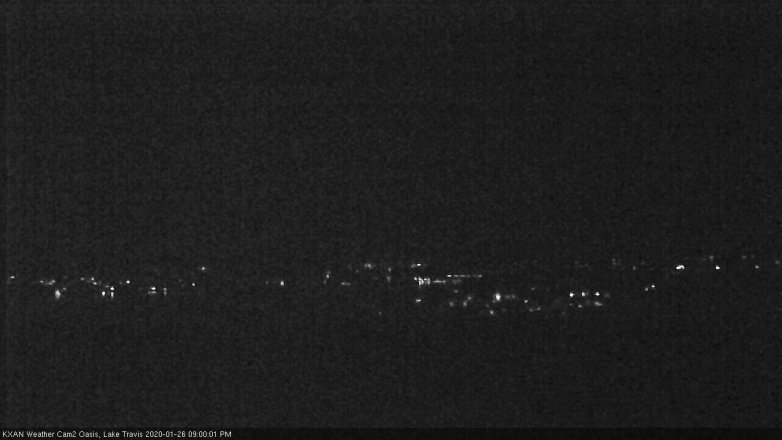 Lake Travis webcam, January 26, 2020 9:00 PM CT