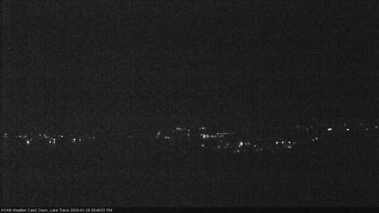 Lake Travis webcam, January 26, 2020 9:45 PM CT