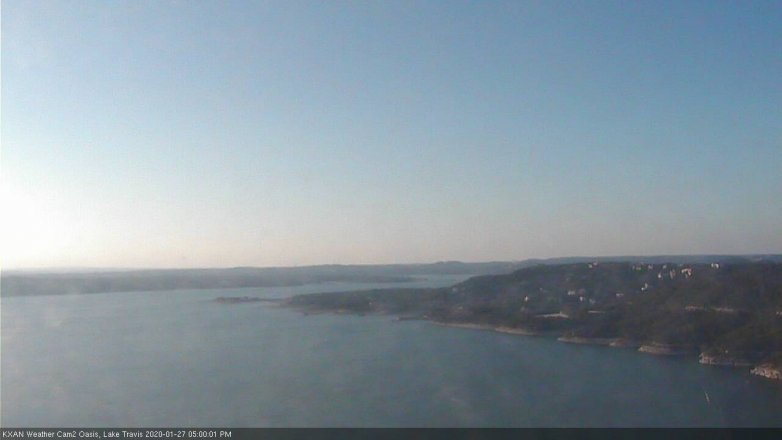 Lake Travis webcam, January 27, 2020 5:00 PM CT