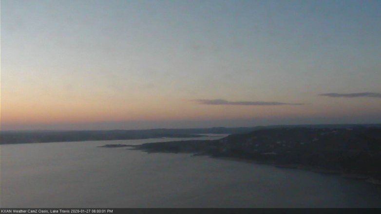 Lake Travis webcam, January 27, 2020 6:00 PM CT