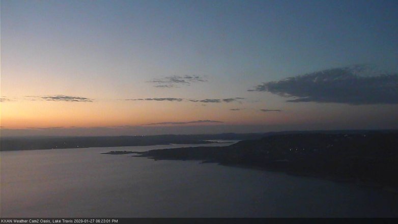 Lake Travis webcam, January 27, 2020 6:25 PM CT