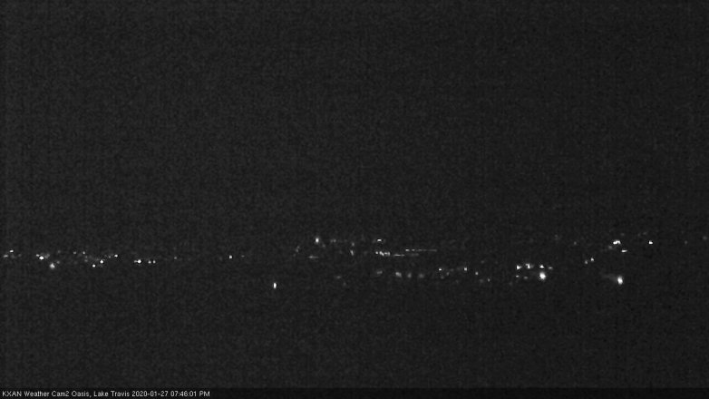 Lake Travis webcam, January 27, 2020 7:45 PM CT