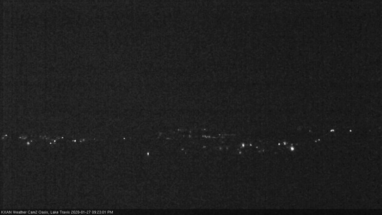 Lake Travis webcam, January 27, 2020 9:25 PM CT