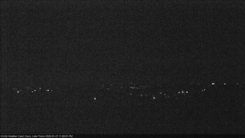 Lake Travis webcam, January 27, 2020 11:00 PM CT