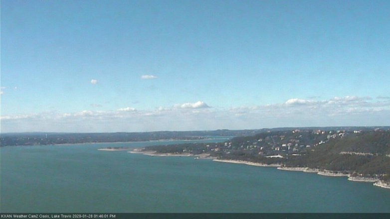 Lake Travis webcam, January 28, 2020 1:45 PM CT