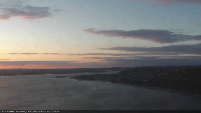Lake Travis webcam, January 28, 2020 6:00 PM CT