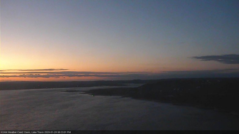 Lake Travis webcam, January 28, 2020 6:25 PM CT