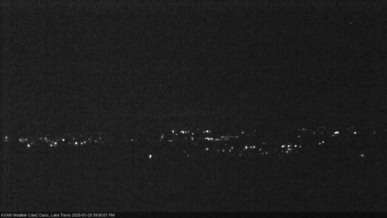 Lake Travis webcam, January 28, 2020 9:00 PM CT