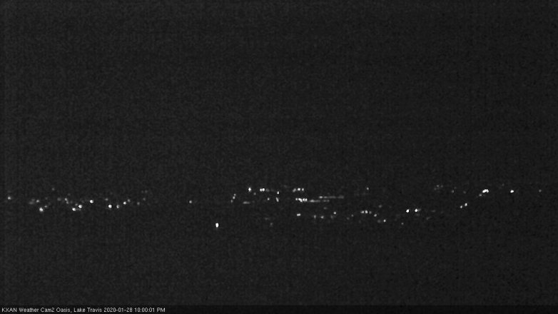 Lake Travis webcam, January 28, 2020 10:00 PM CT