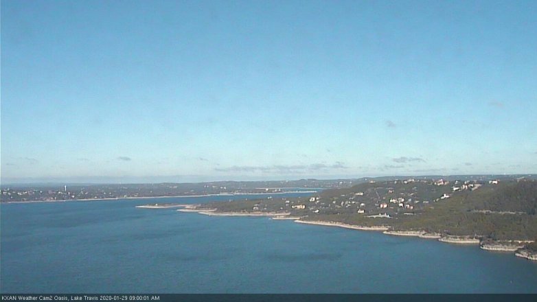 Lake Travis webcam, January 29, 2020 9:00 AM CT