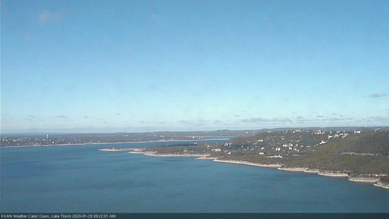 Lake Travis webcam, January 29, 2020 9:25 AM CT