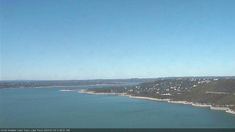 Lake Travis webcam, January 29, 2020 11:45 AM CT