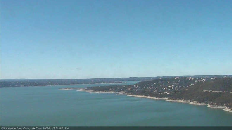 Lake Travis webcam, January 29, 2020 1:45 PM CT
