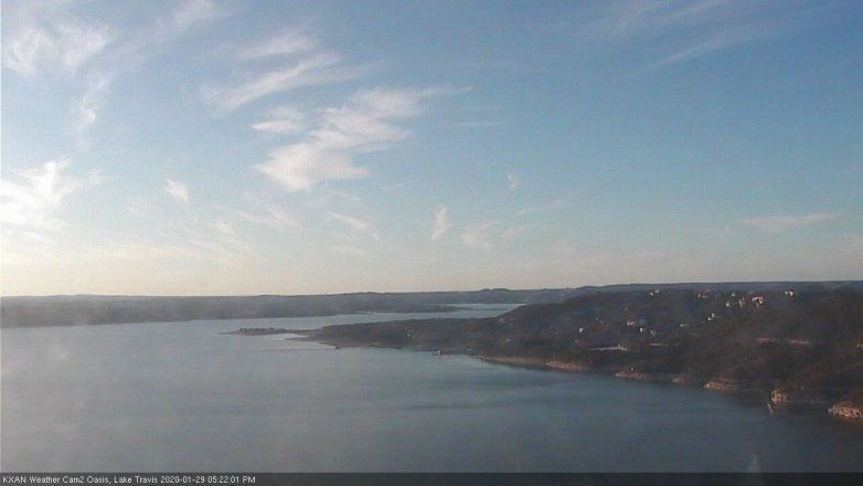 Lake Travis webcam, January 29, 2020 5:25 PM CT