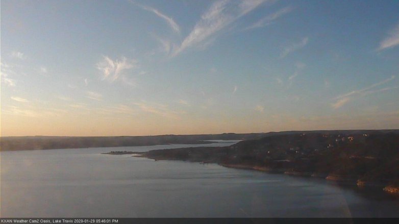 Lake Travis webcam, January 29, 2020 5:45 PM CT