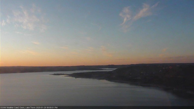 Lake Travis webcam, January 29, 2020 6:00 PM CT