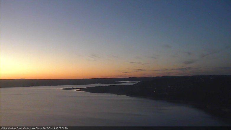 Lake Travis webcam, January 29, 2020 6:25 PM CT