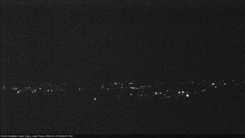 Lake Travis webcam, January 29, 2020 9:00 PM CT
