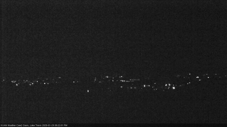 Lake Travis webcam, January 29, 2020 9:25 PM CT