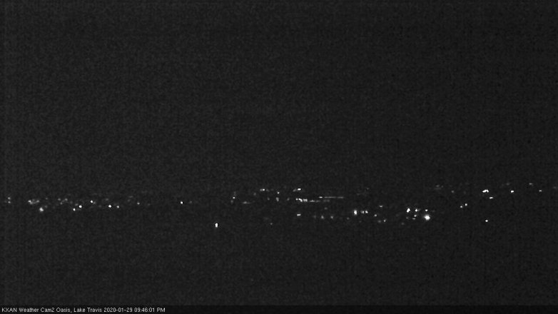 Lake Travis webcam, January 29, 2020 9:45 PM CT