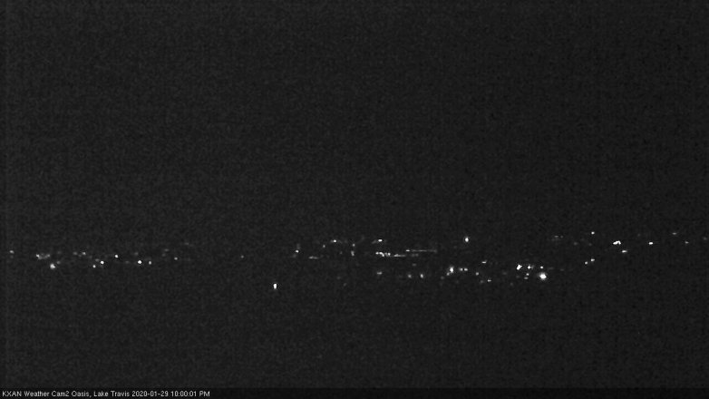 Lake Travis webcam, January 29, 2020 10:00 PM CT