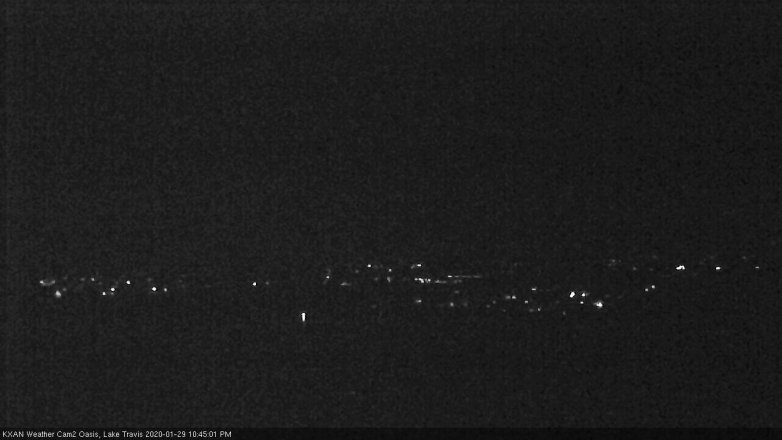 Lake Travis webcam, January 29, 2020 10:45 PM CT