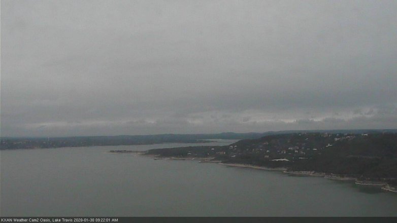 Lake Travis webcam, January 30, 2020 9:25 AM CT