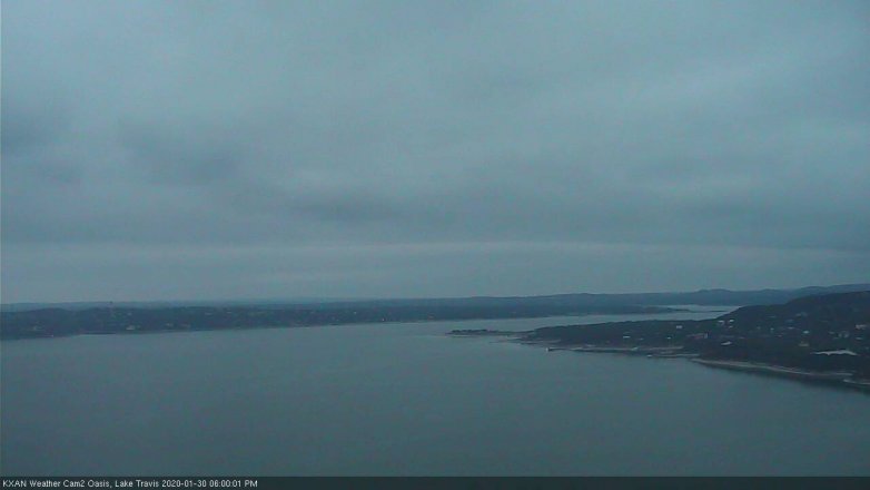 Lake Travis webcam, January 30, 2020 6:00 PM CT