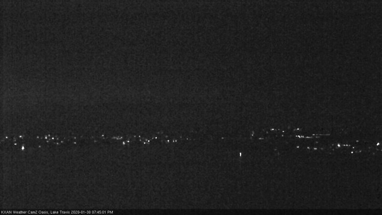 Lake Travis webcam, January 30, 2020 7:45 PM CT