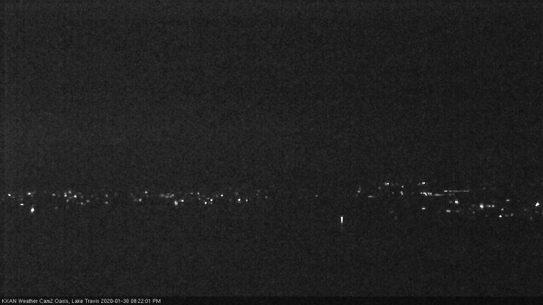 Lake Travis webcam, January 30, 2020 8:25 PM CT