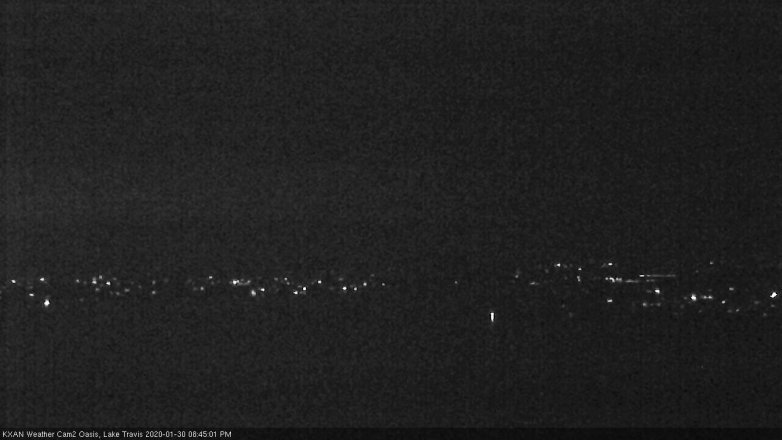 Lake Travis webcam, January 30, 2020 8:45 PM CT