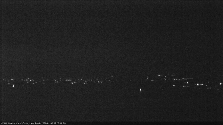 Lake Travis webcam, January 30, 2020 9:25 PM CT