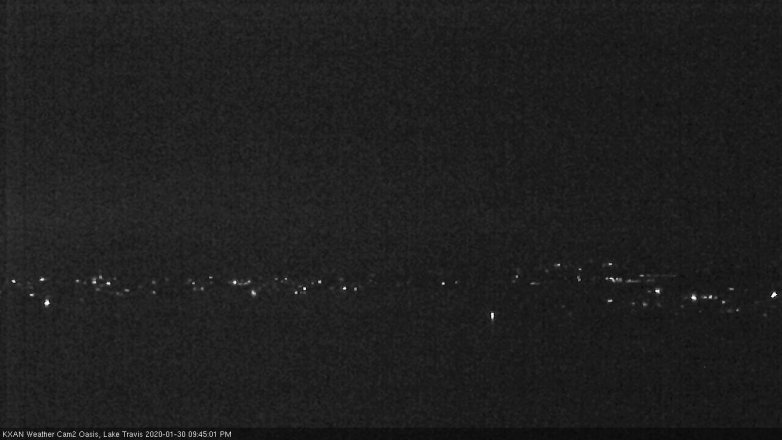 Lake Travis webcam, January 30, 2020 9:45 PM CT