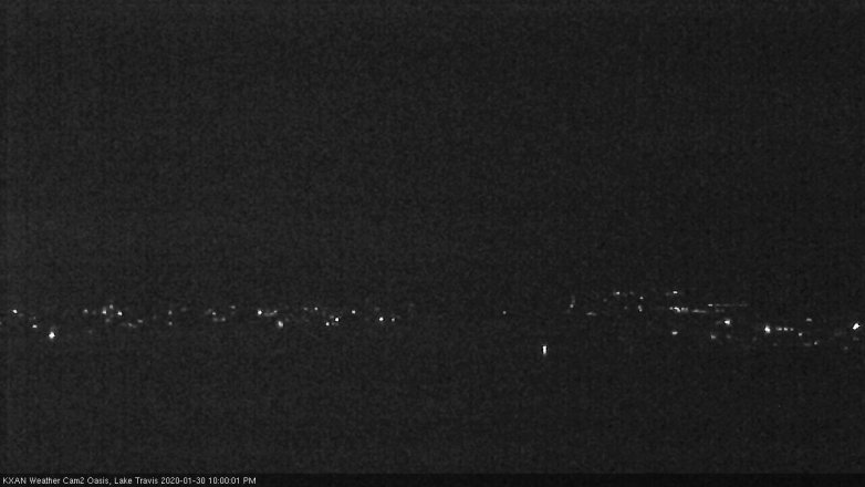 Lake Travis webcam, January 30, 2020 10:00 PM CT