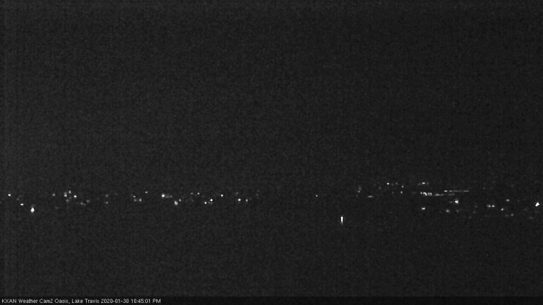 Lake Travis webcam, January 30, 2020 10:45 PM CT