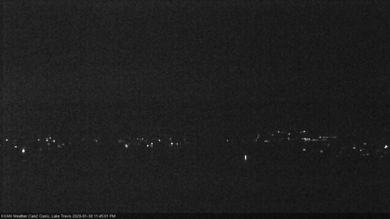Lake Travis webcam, January 30, 2020 11:45 PM CT