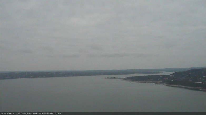 Lake Travis webcam, January 31, 2020 9:00 AM CT