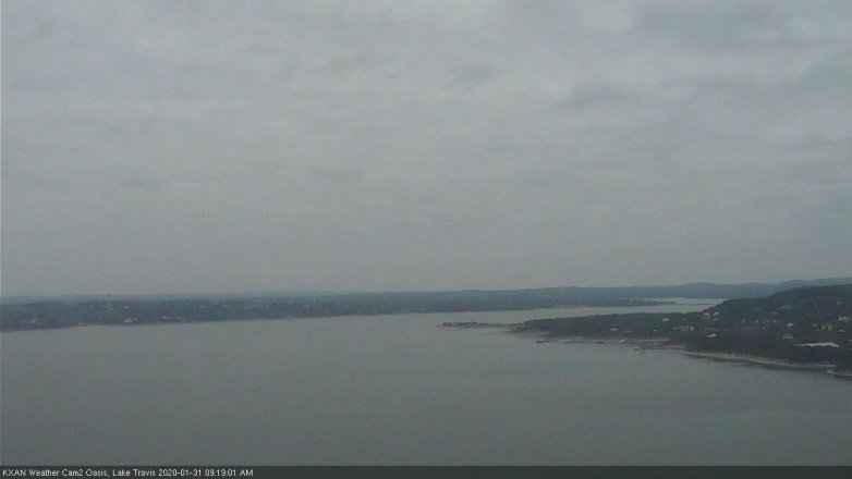 Lake Travis webcam, January 31, 2020 9:25 AM CT