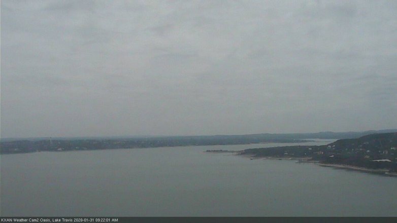 Lake Travis webcam, January 31, 2020 9:45 AM CT