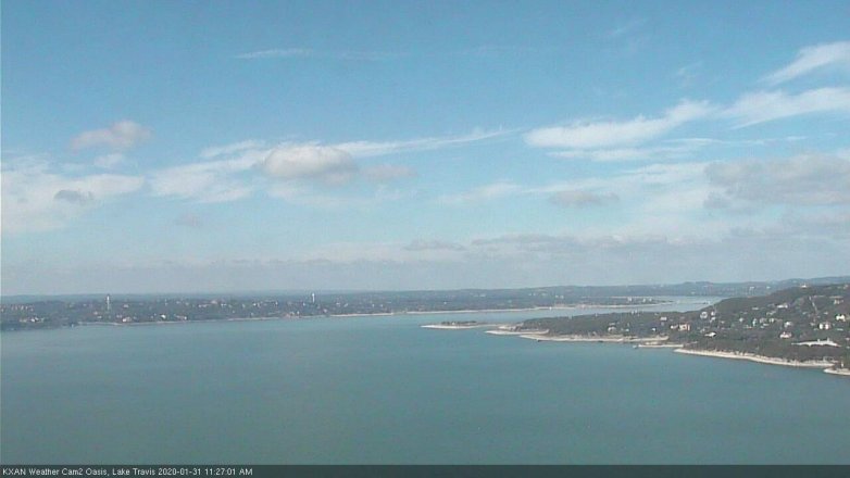 Lake Travis webcam, January 31, 2020 11:45 AM CT