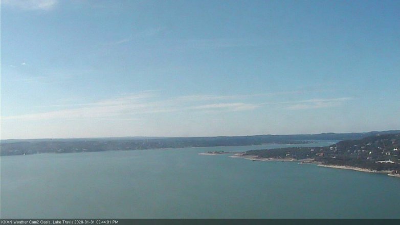 Lake Travis webcam, January 31, 2020 2:45 PM CT