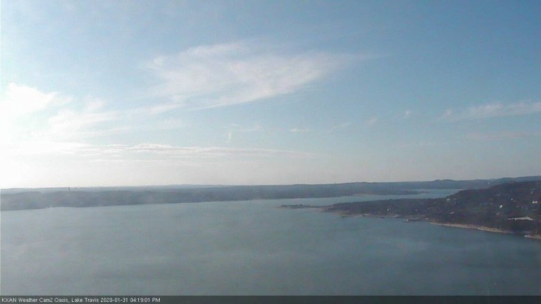 Lake Travis webcam, January 31, 2020 4:25 PM CT