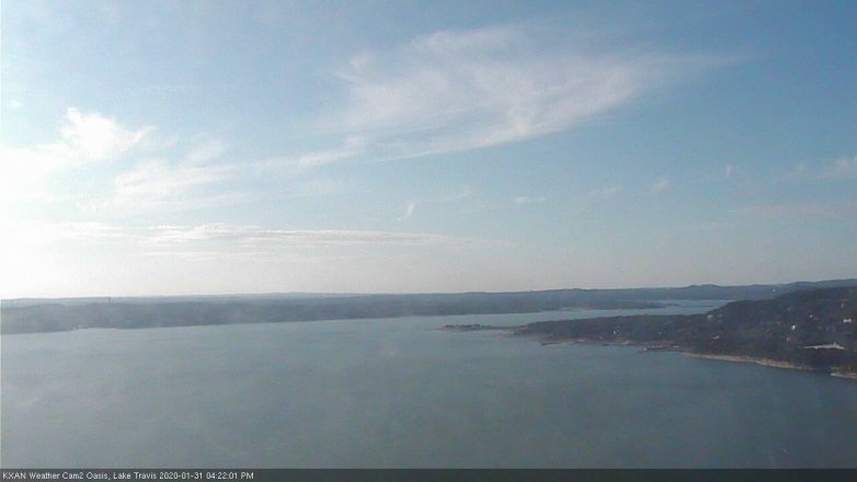 Lake Travis webcam, January 31, 2020 4:45 PM CT