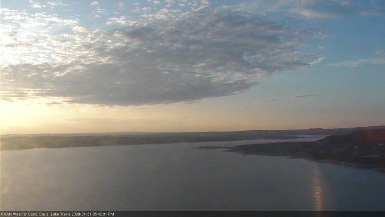 Lake Travis webcam, January 31, 2020 5:45 PM CT