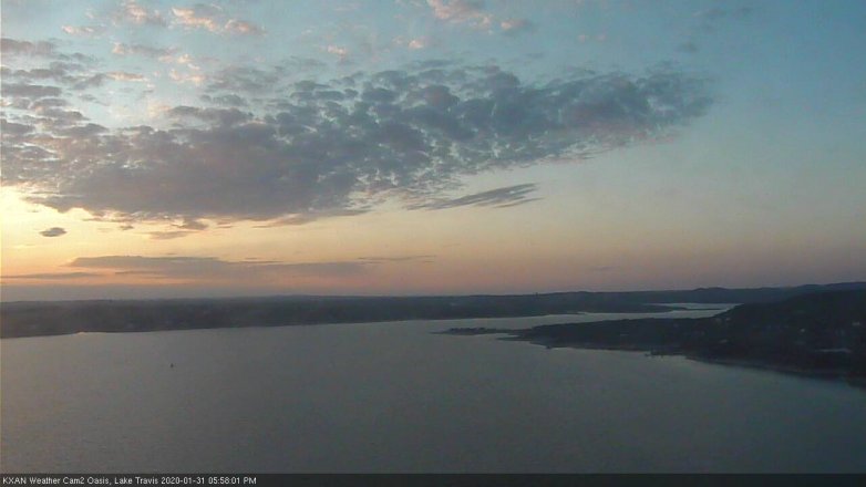 Lake Travis webcam, January 31, 2020 6:00 PM CT